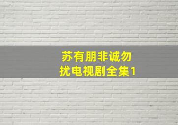 苏有朋非诚勿扰电视剧全集1