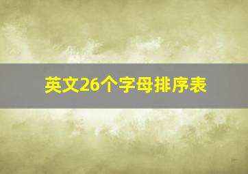 英文26个字母排序表