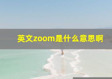 英文zoom是什么意思啊