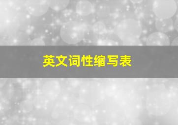 英文词性缩写表