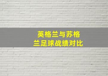 英格兰与苏格兰足球战绩对比