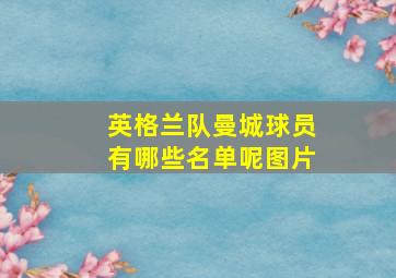 英格兰队曼城球员有哪些名单呢图片