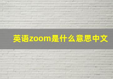 英语zoom是什么意思中文