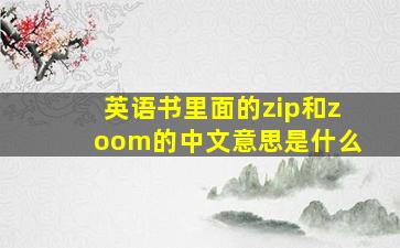 英语书里面的zip和zoom的中文意思是什么