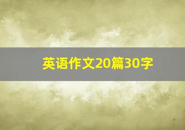 英语作文20篇30字