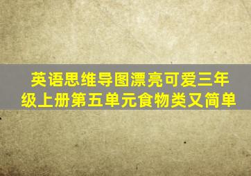 英语思维导图漂亮可爱三年级上册第五单元食物类又简单