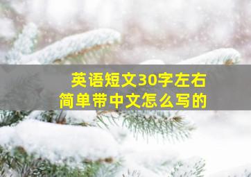 英语短文30字左右简单带中文怎么写的