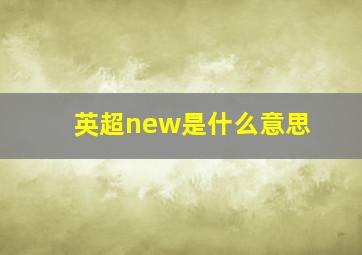 英超new是什么意思