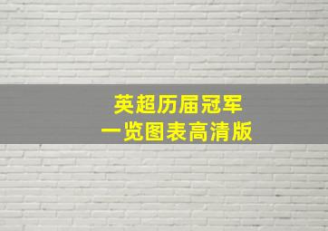 英超历届冠军一览图表高清版