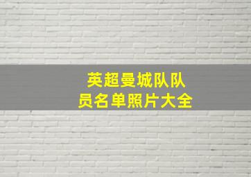 英超曼城队队员名单照片大全