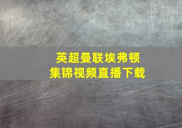 英超曼联埃弗顿集锦视频直播下载