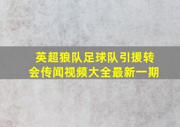 英超狼队足球队引援转会传闻视频大全最新一期