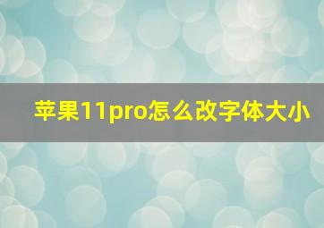 苹果11pro怎么改字体大小