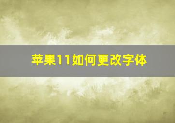 苹果11如何更改字体