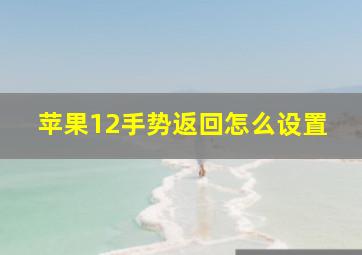 苹果12手势返回怎么设置