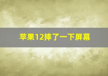 苹果12摔了一下屏幕