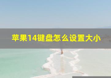 苹果14键盘怎么设置大小