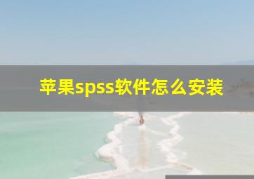 苹果spss软件怎么安装