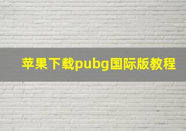 苹果下载pubg国际版教程