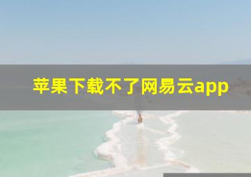 苹果下载不了网易云app