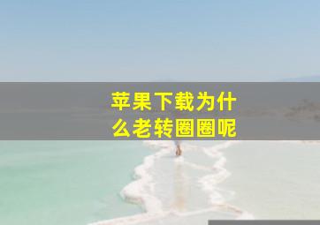 苹果下载为什么老转圈圈呢