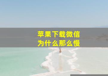 苹果下载微信为什么那么慢