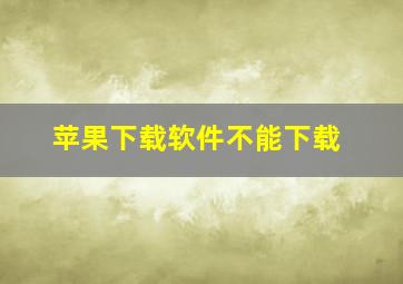 苹果下载软件不能下载