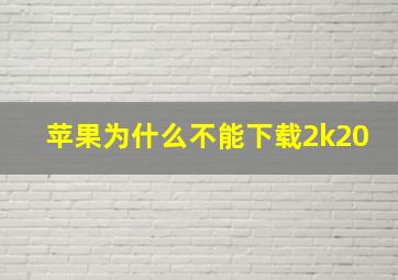 苹果为什么不能下载2k20