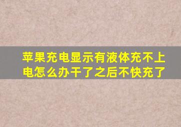 苹果充电显示有液体充不上电怎么办干了之后不快充了