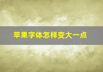 苹果字体怎样变大一点