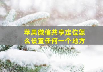 苹果微信共享定位怎么设置任何一个地方