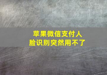 苹果微信支付人脸识别突然用不了