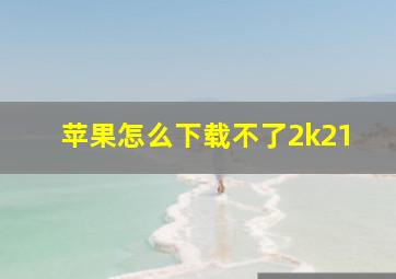 苹果怎么下载不了2k21