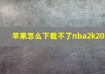 苹果怎么下载不了nba2k20