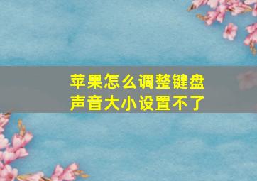 苹果怎么调整键盘声音大小设置不了