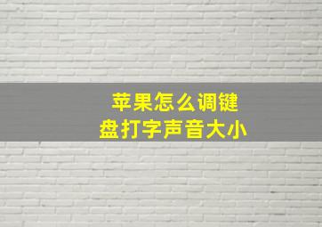 苹果怎么调键盘打字声音大小