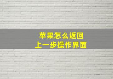 苹果怎么返回上一步操作界面