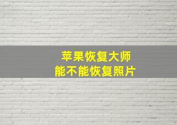 苹果恢复大师能不能恢复照片