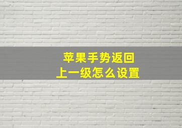 苹果手势返回上一级怎么设置