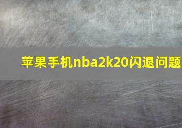 苹果手机nba2k20闪退问题