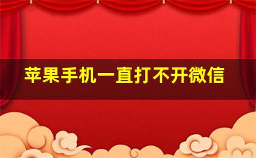 苹果手机一直打不开微信