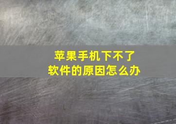 苹果手机下不了软件的原因怎么办