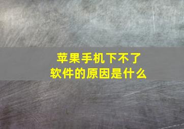 苹果手机下不了软件的原因是什么