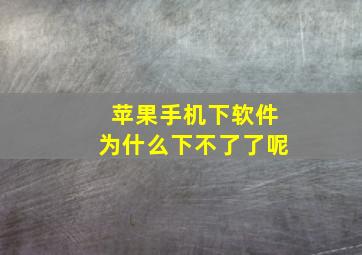 苹果手机下软件为什么下不了了呢