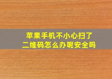 苹果手机不小心扫了二维码怎么办呢安全吗