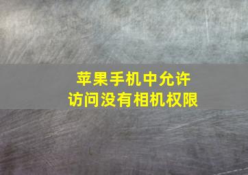 苹果手机中允许访问没有相机权限