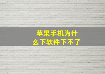 苹果手机为什么下软件下不了