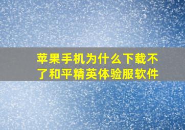 苹果手机为什么下载不了和平精英体验服软件