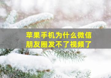 苹果手机为什么微信朋友圈发不了视频了