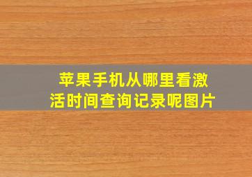 苹果手机从哪里看激活时间查询记录呢图片